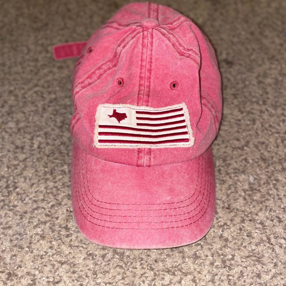 Pink Women's Baseball Cap with Flag Patch